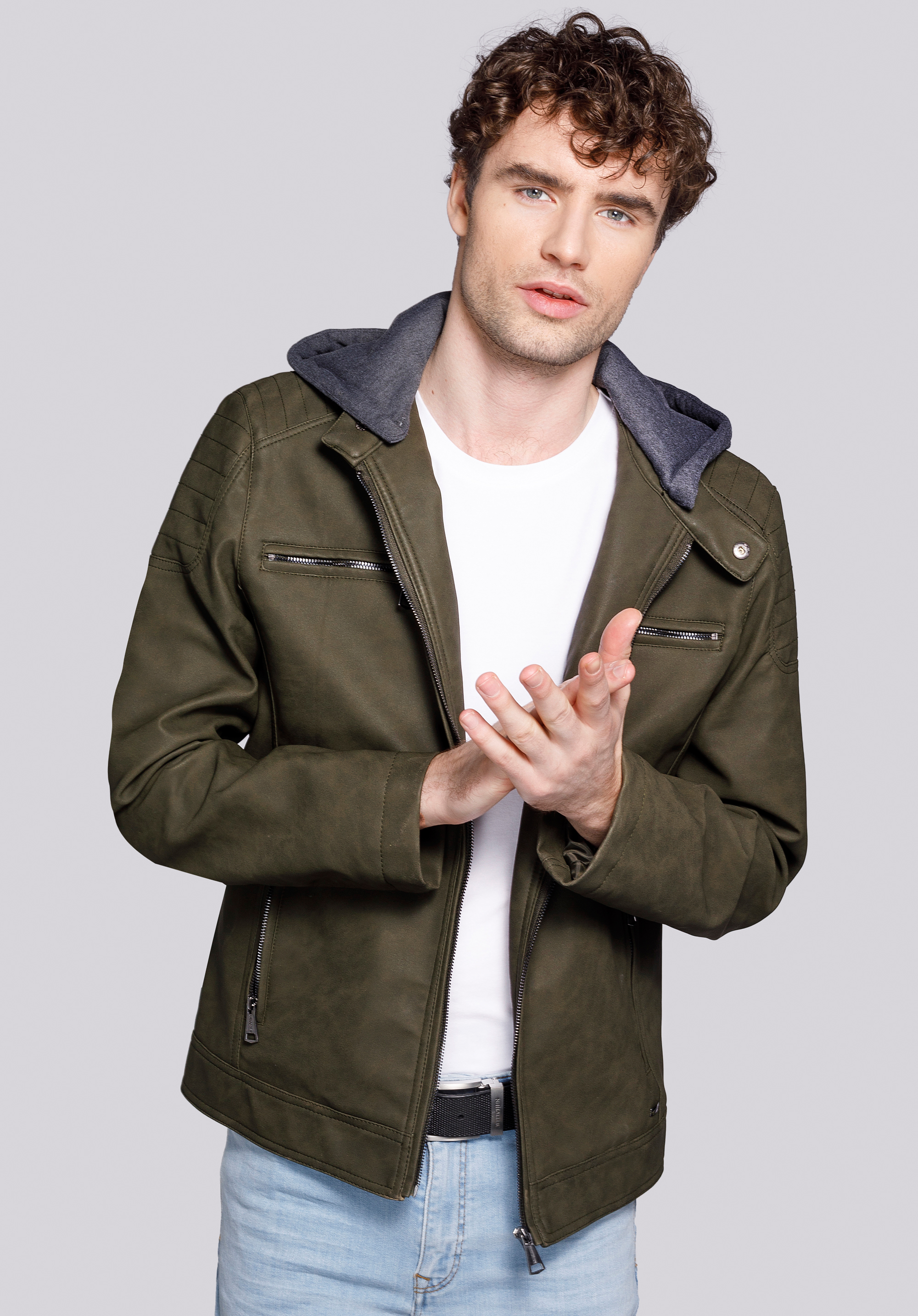 Panská bunda, khaki, 92-9P-151-Z-2XL, Obrázek 1