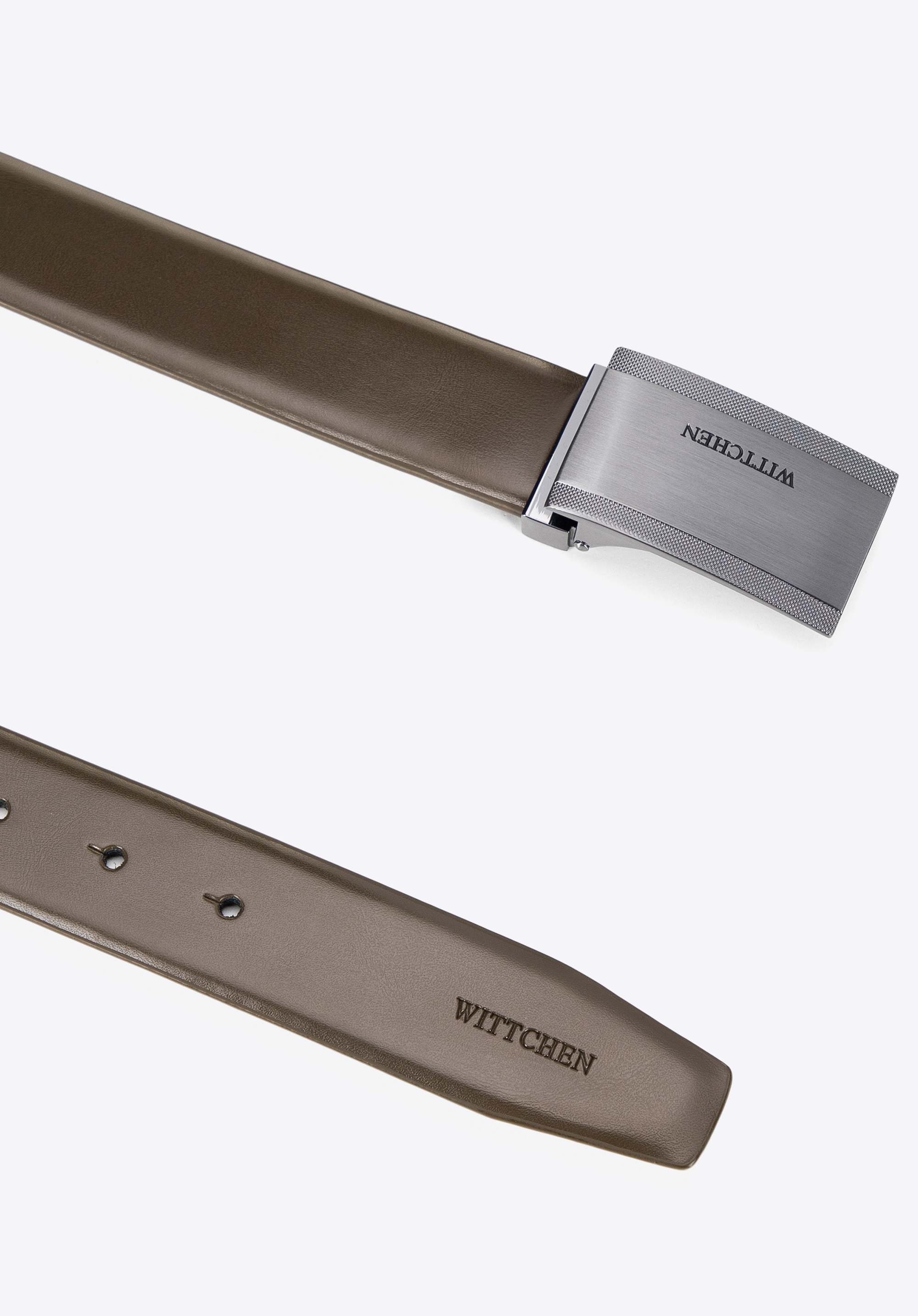 Pánský opasek z hladké přírodní kůže, khaki, 101-8M-214-Z-XL, Obrázek 1