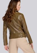 Puha ökobőrből készült rövid női kabát, khaki, 93-9P-109-Z-XL, Fénykép 4