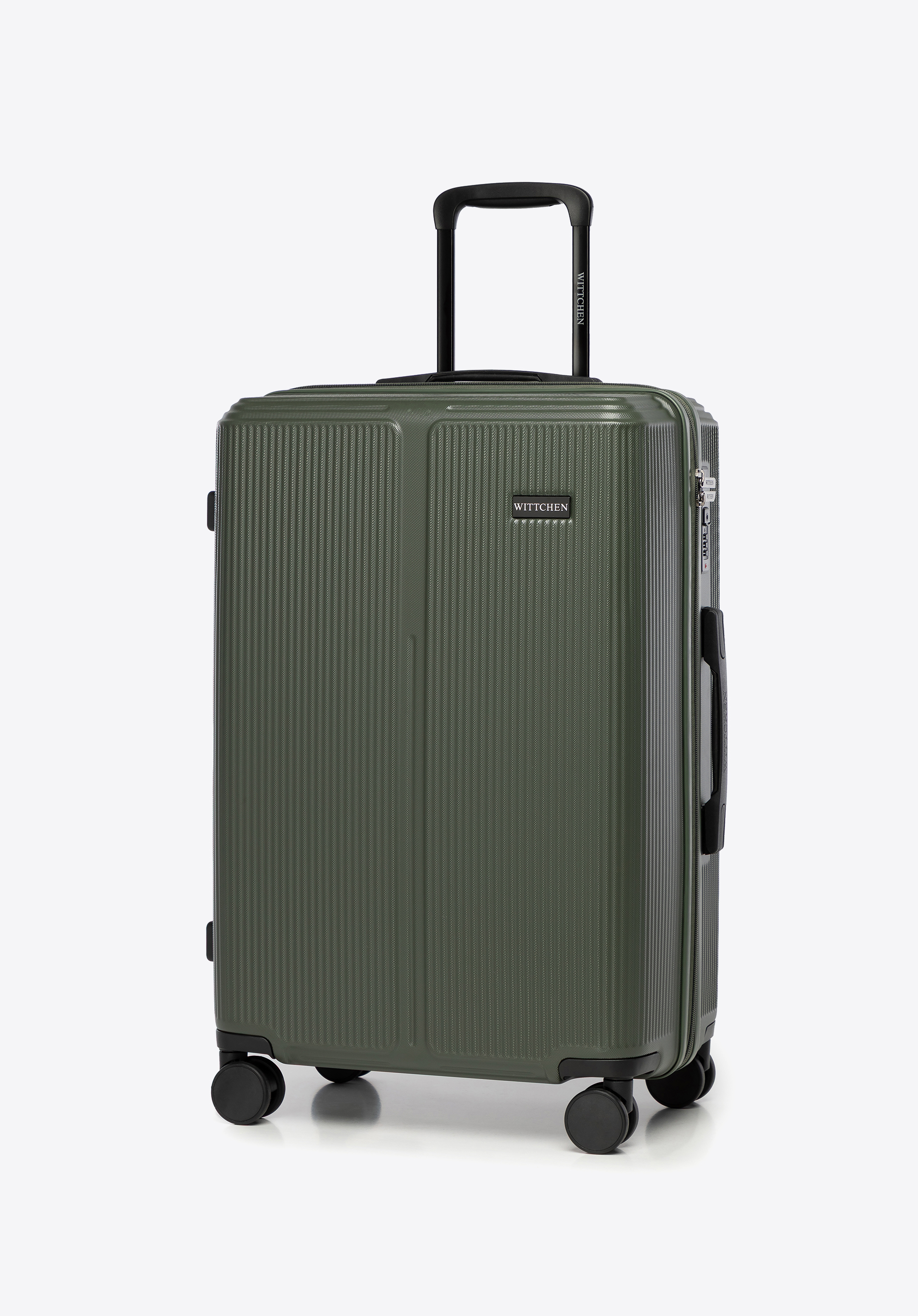 Sada zavazadel z pruhovaného ABS materiálu, khaki, 56-3A-60S-85, Obrázek 1