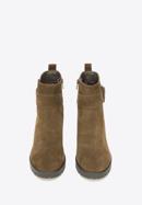 Stiefelette aus Leder mit Schnalle, khaki, 93-D-551-4-39, Bild 3