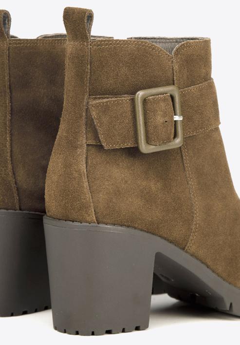 Stiefelette aus Leder mit Schnalle, khaki, 93-D-551-4-41, Bild 5