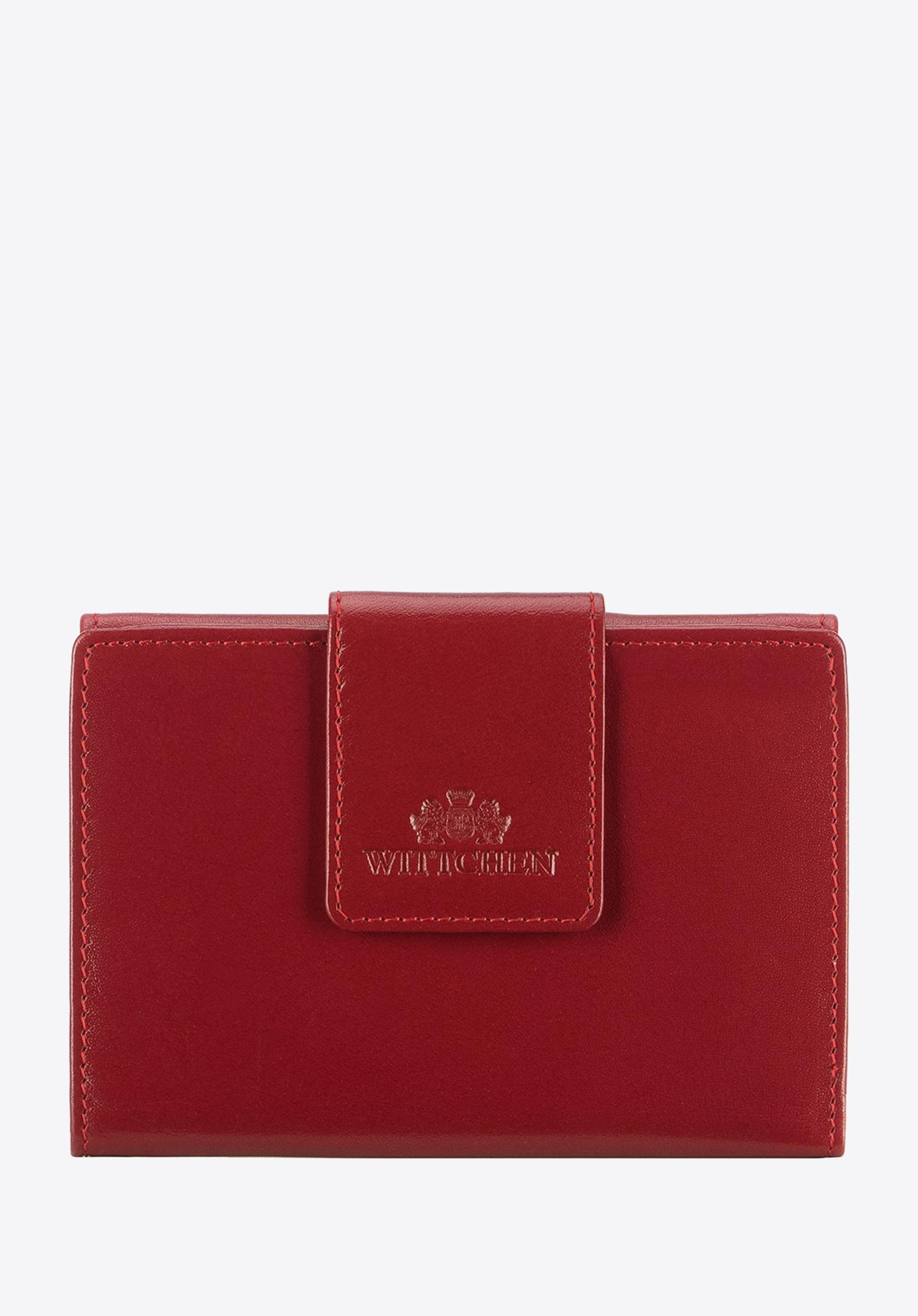 Geldbörse für Damen mit elegantem Druckknopf, kirschrot, 14-1-048-L91, Bild 1