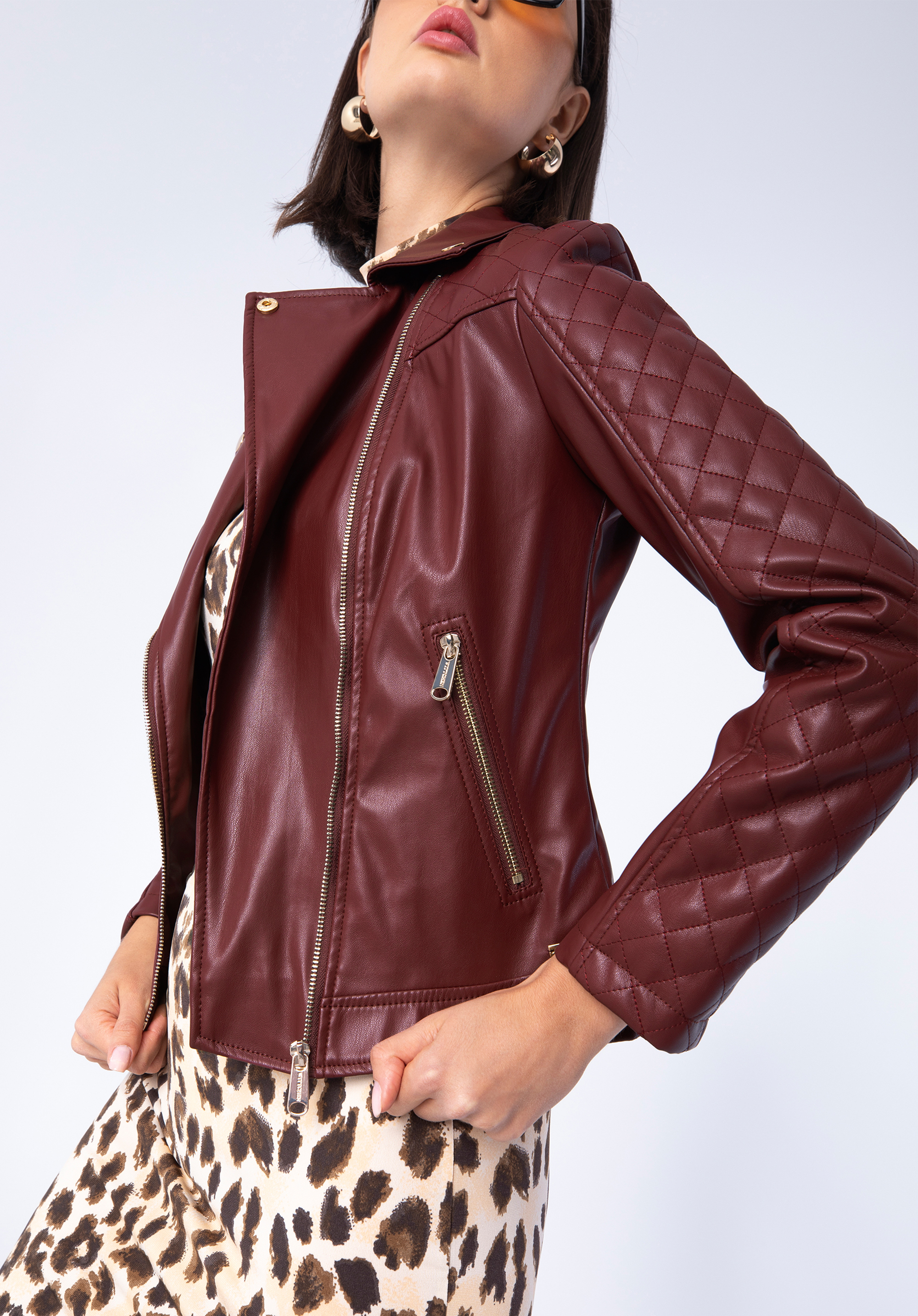 Lederimitat Jacke Vegane Lederjacke Damen Starshocker