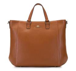 Классическая кожаная сумка-шоппер, коньячный, 92-4E-644-5, Фотография 1