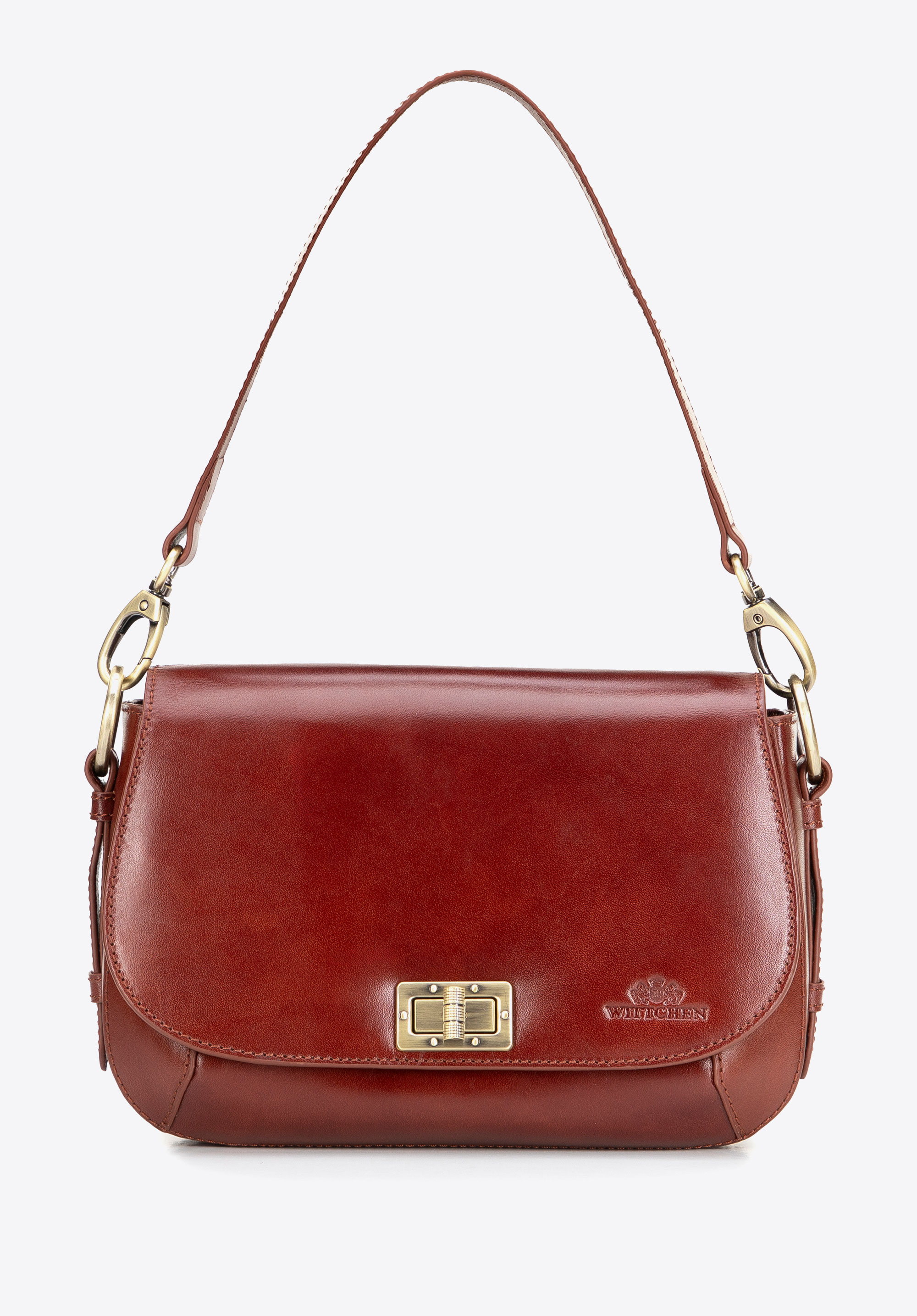 Damen-Umhängetasche aus Leder, Kognak, 101-4E-811-5, Bild 1