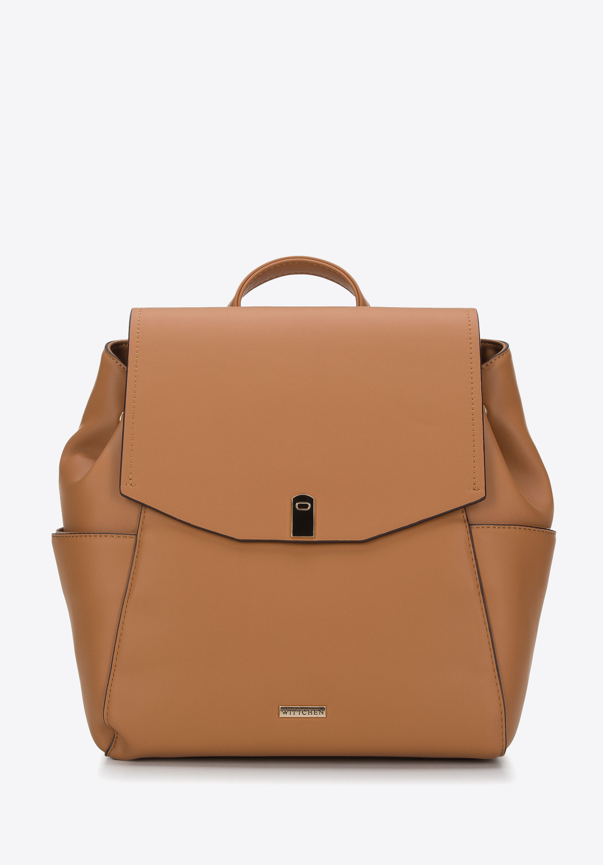 Damenrucksack mit Seitentaschen, Kognak, 94-4Y-529-0, Bild 1