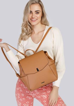 Damenrucksack mit Seitentaschen, Kognak, 94-4Y-529-0, Bild 1