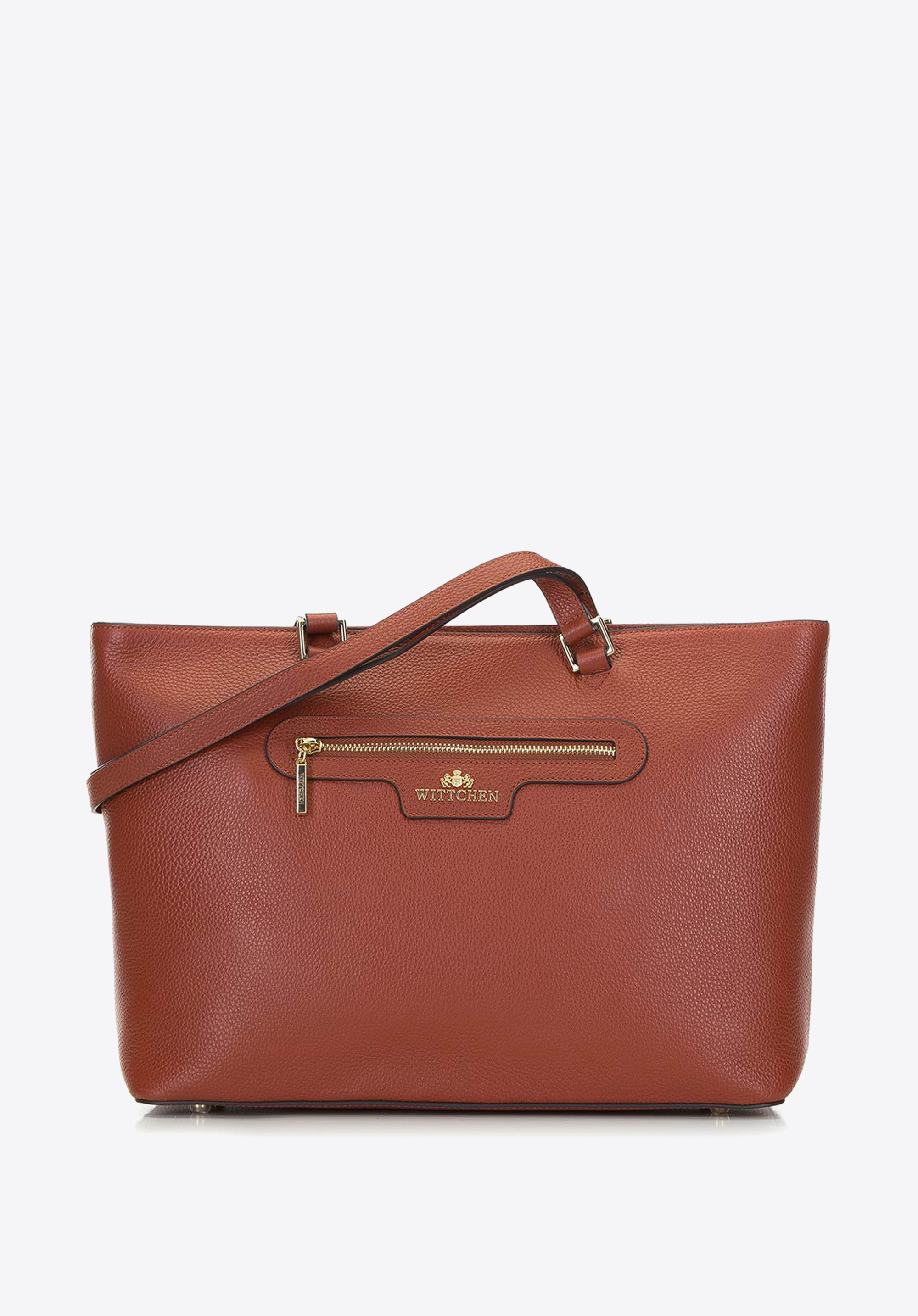KLASSISCHE SHOPPER-TASCHE AUS LEDER, Kognak, 29-4E-009-5, Bild 1