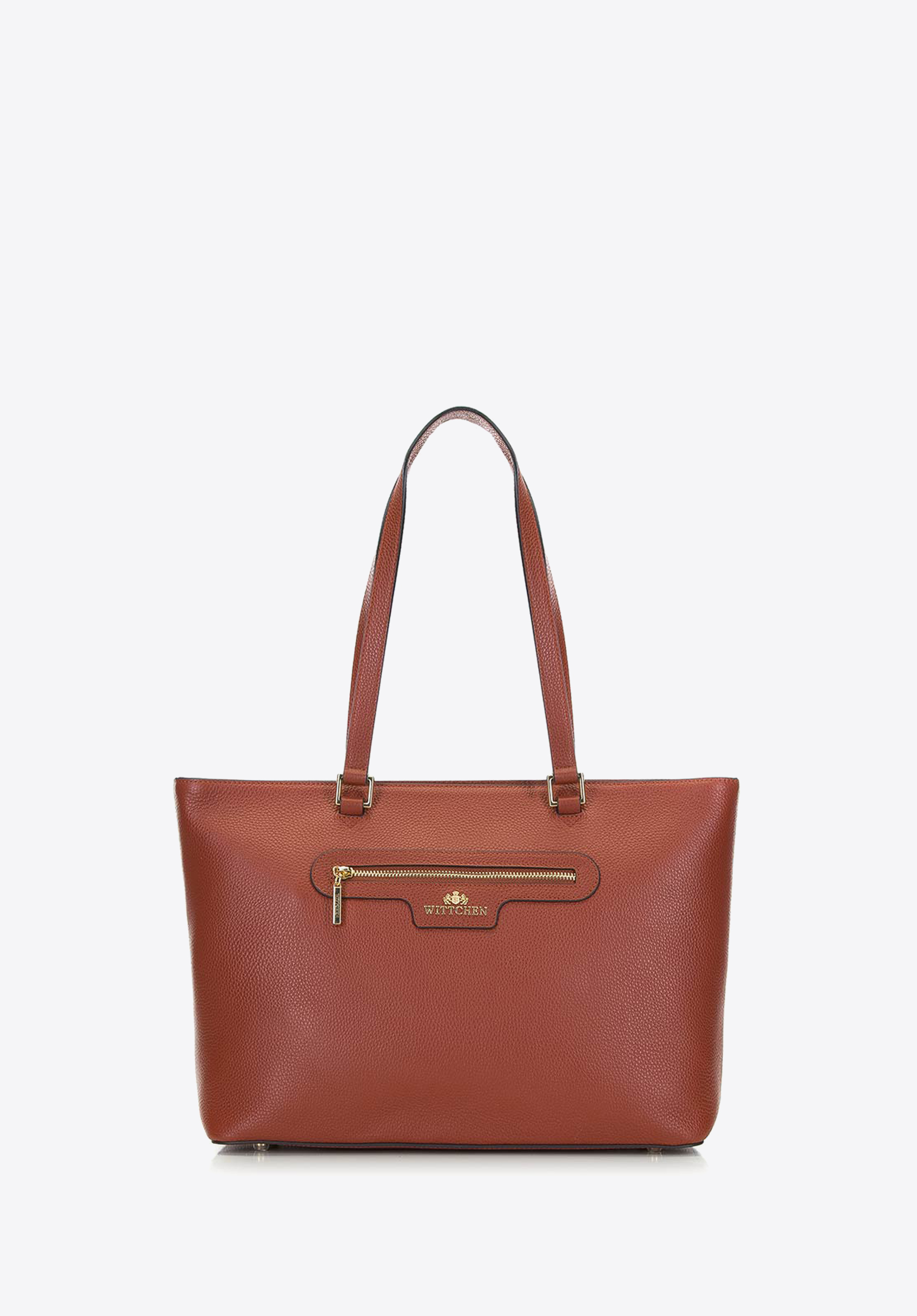 KLASSISCHE SHOPPER-TASCHE AUS LEDER, Kognak, 29-4E-009-5, Bild 1