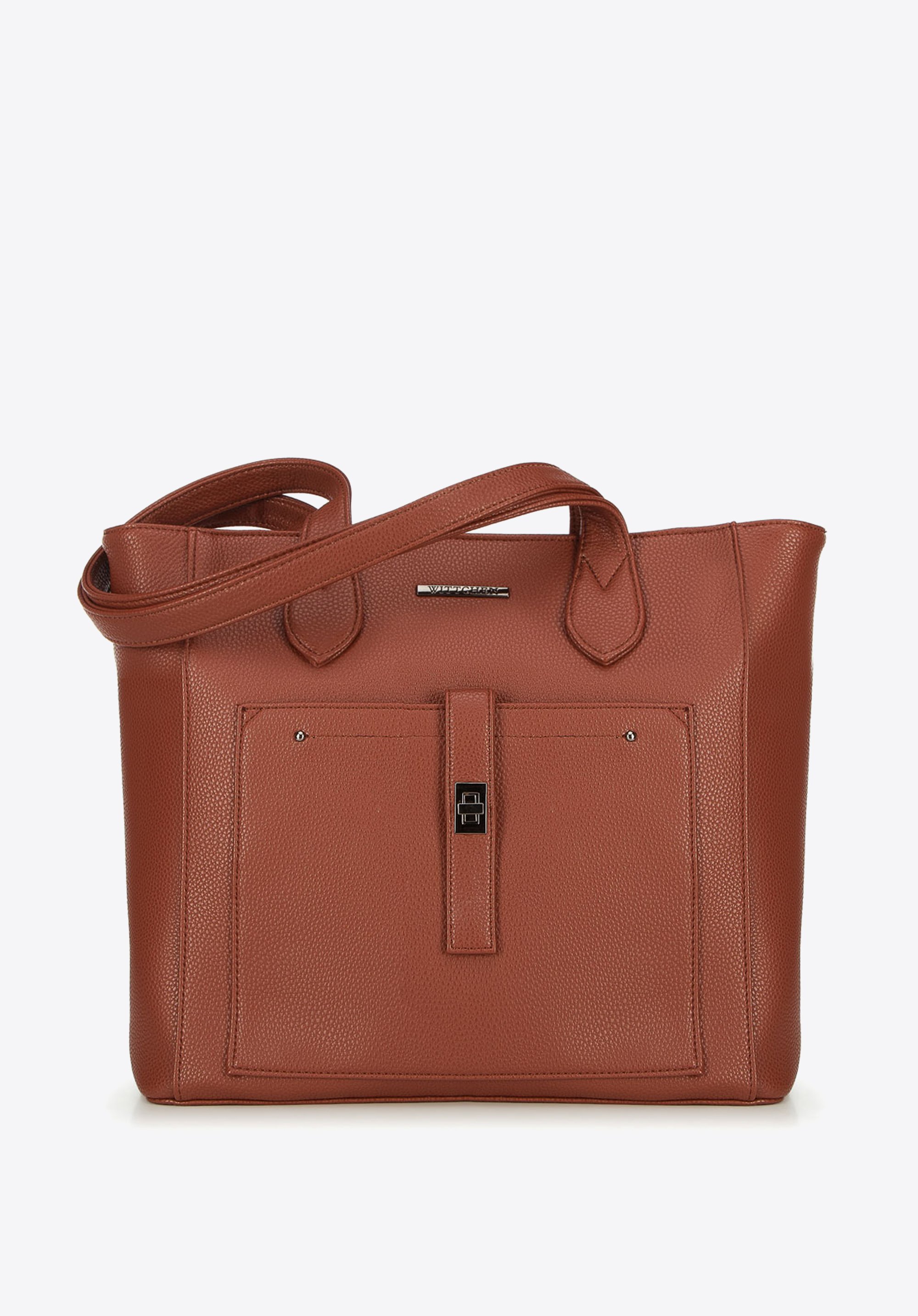 Klassische Shopper-Tasche mit Fronttasche, Kognak, 29-4Y-002-B5, Bild 1