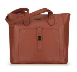 Klassische Shopper-Tasche mit Fronttasche, Kognak, 29-4Y-002-B5, Bild 1