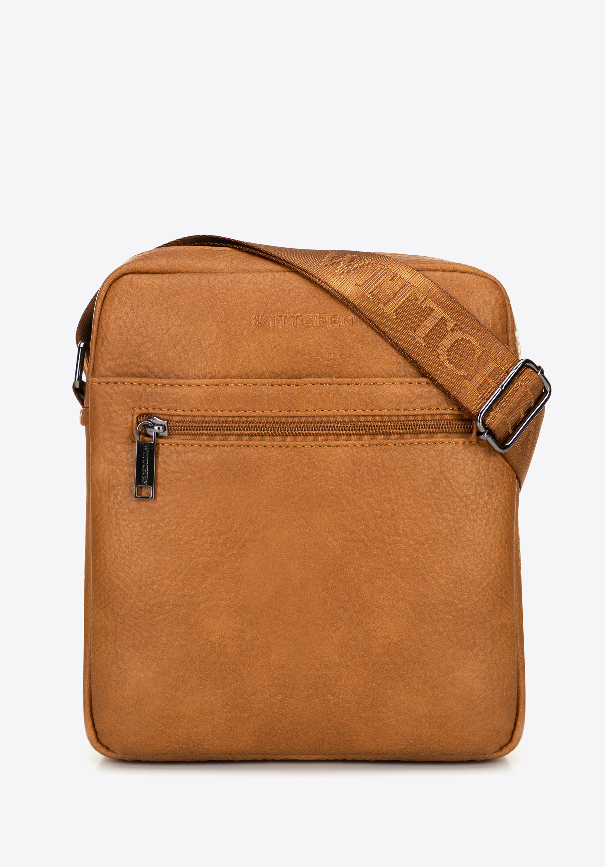 Сумка через плече зі штучної шкіри з регульованим ременем, коричневий, 100-4P-914-5, Фото 1