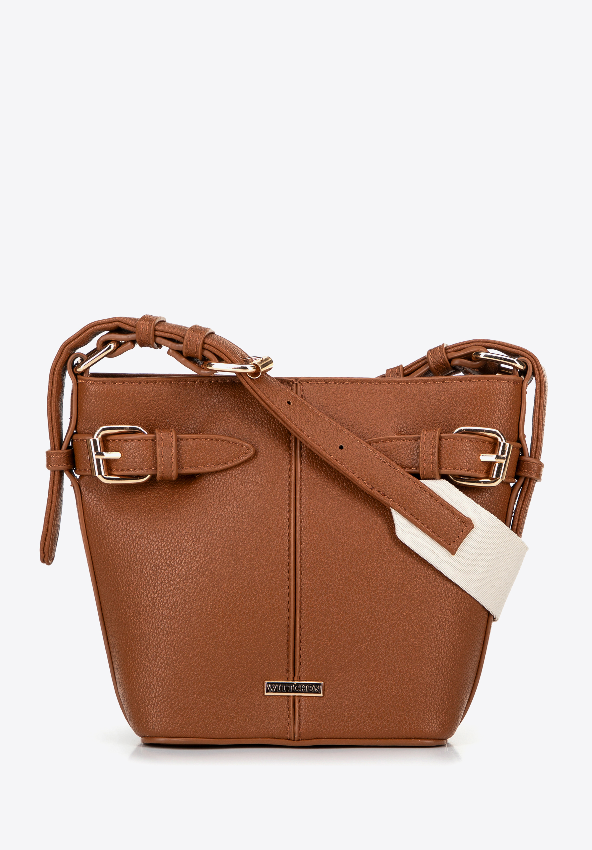 Маленька сумка-хобо з екошкіри, коричневий, 100-4Y-210-5, Фото 1