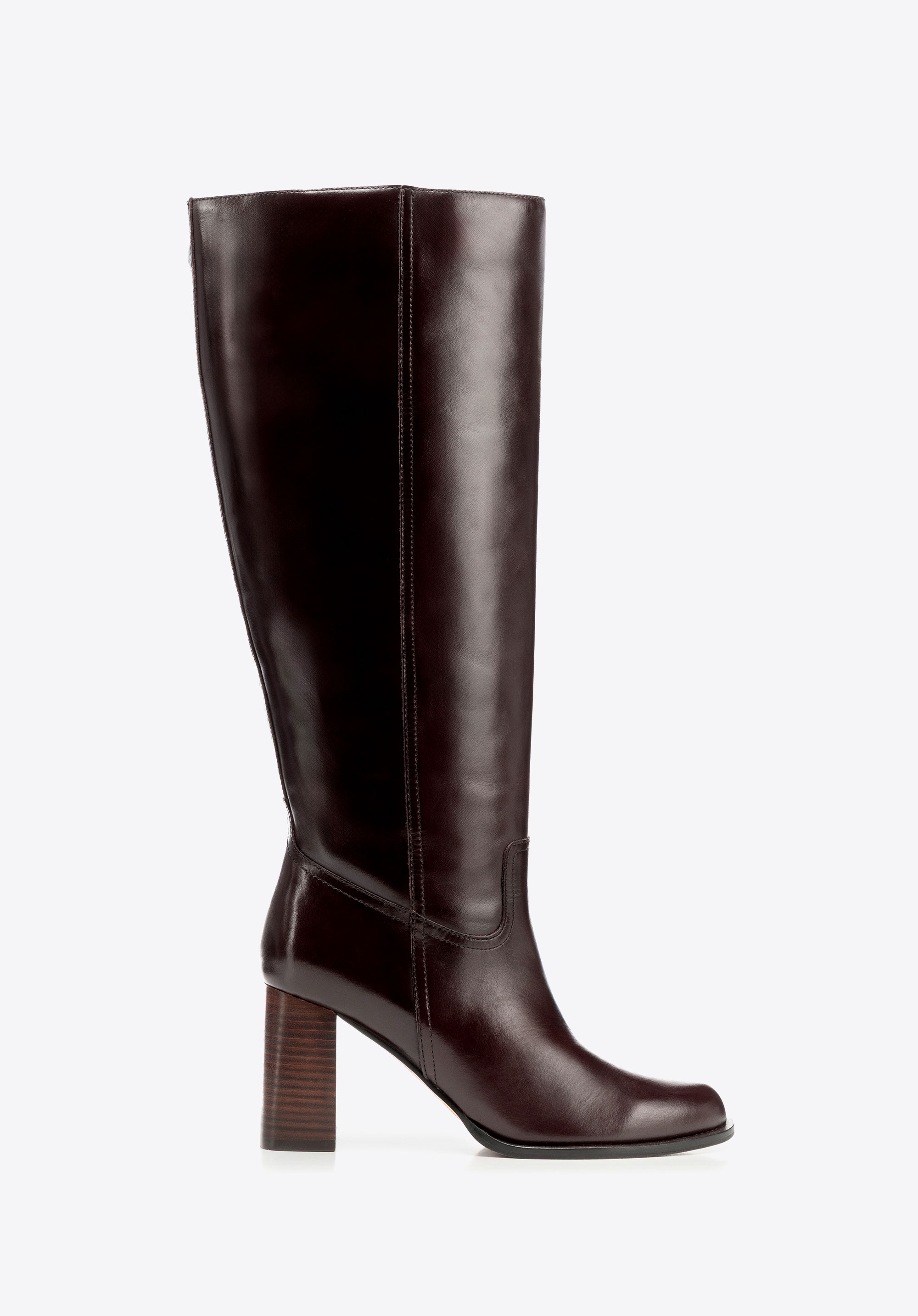 Жіночі шкіряні чоботи на блочному каблуці