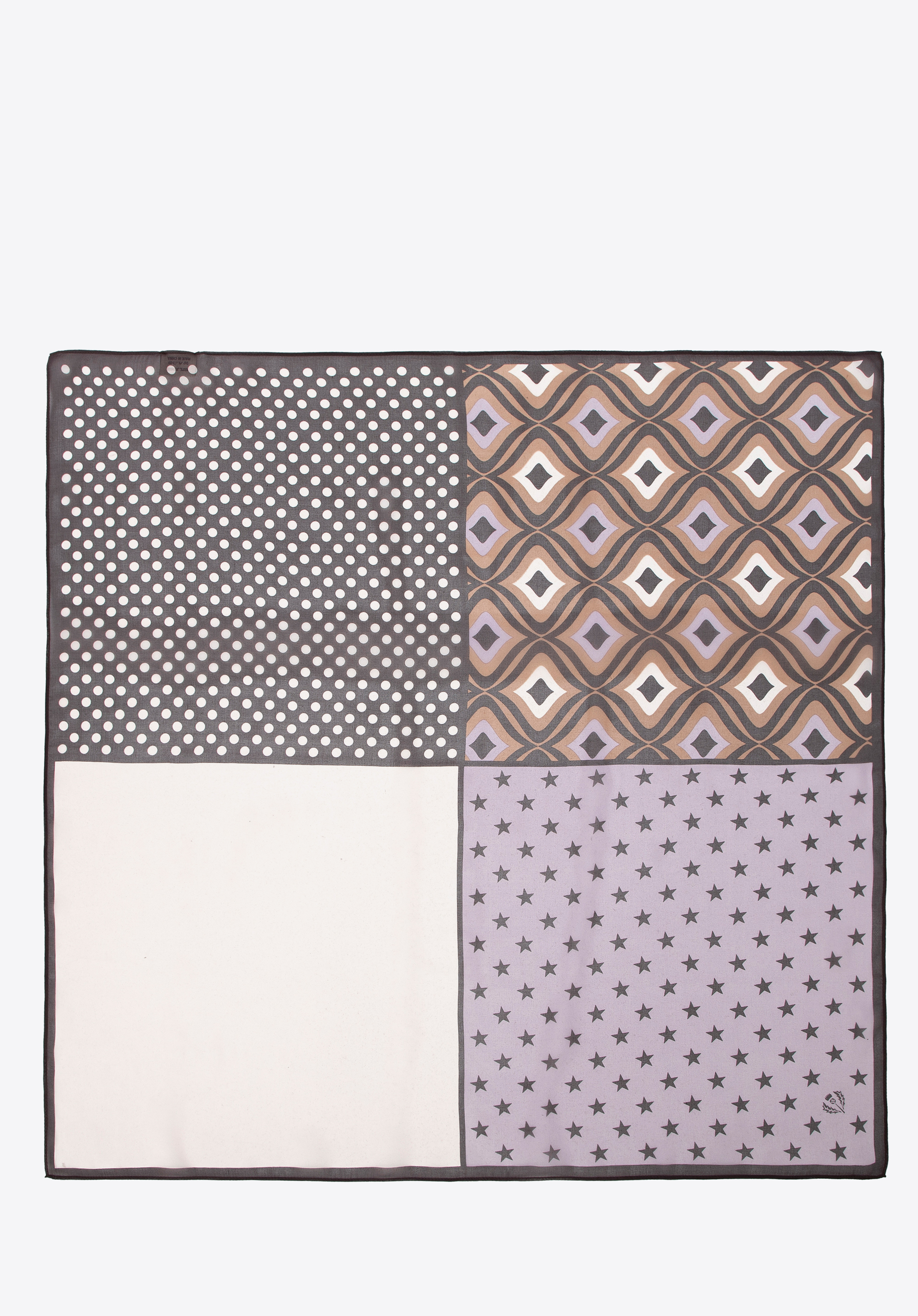 Шовкова жіноча хустка з малюнком, коричнево-бежевий, 98-7D-S91-X5, Фото 1