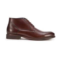 Мужские кожаные ботинки на шнуровке, коричневый, 93-M-510-4-42, Фотография 1