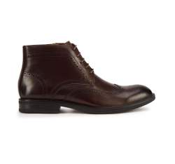 Мужские кожаные ботинки с перфорацией, коричневый, 93-M-917-4-44, Фотография 1