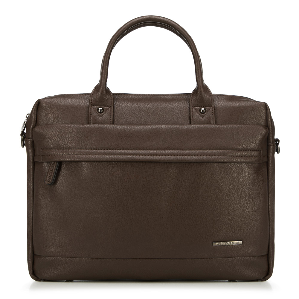 Сумка для ноутбука из экокожи с закрытым карманом