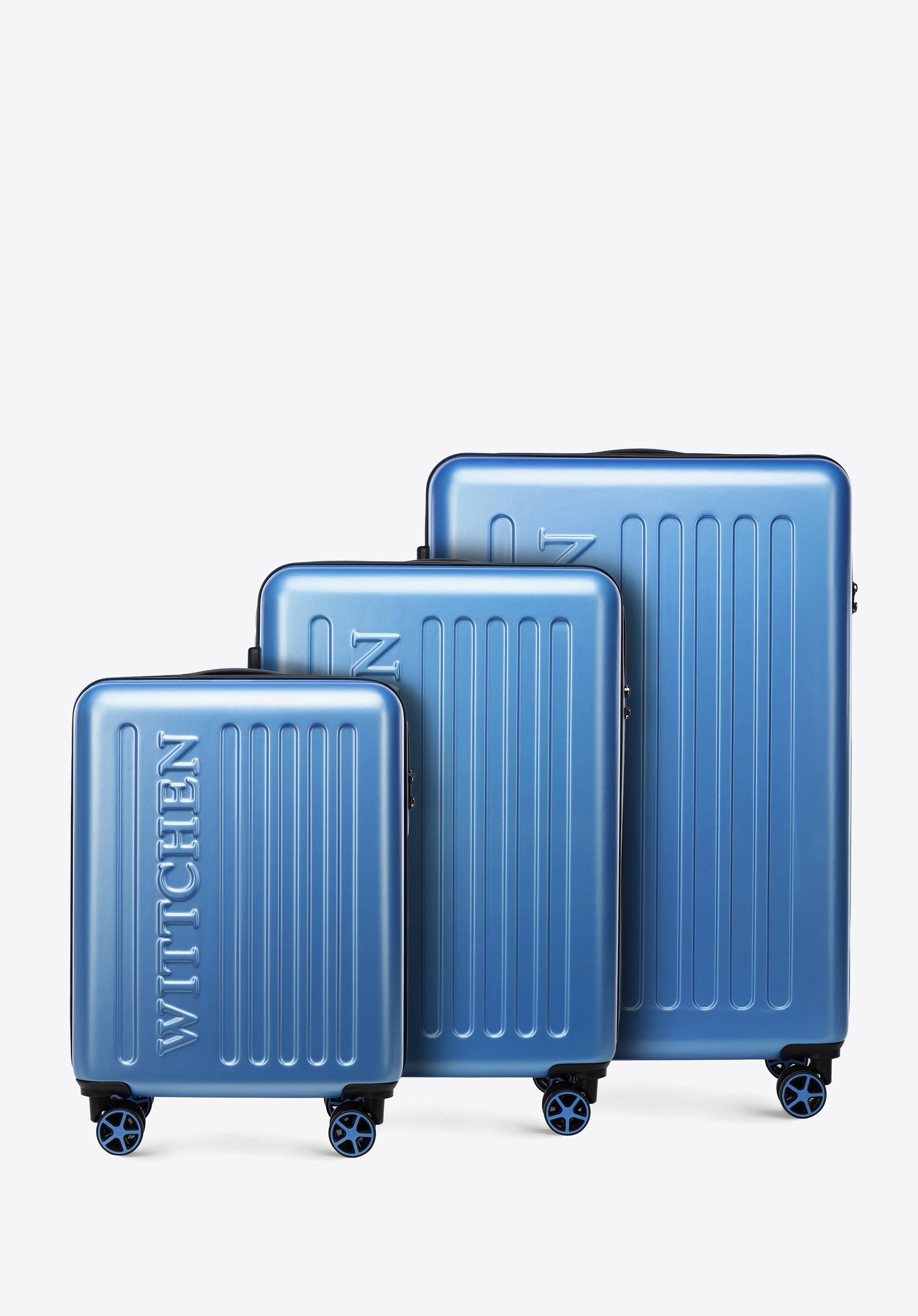 ABS-Gepäckset mit geprägtem Logo, blau, 56-3A-50S-77, Bild 1