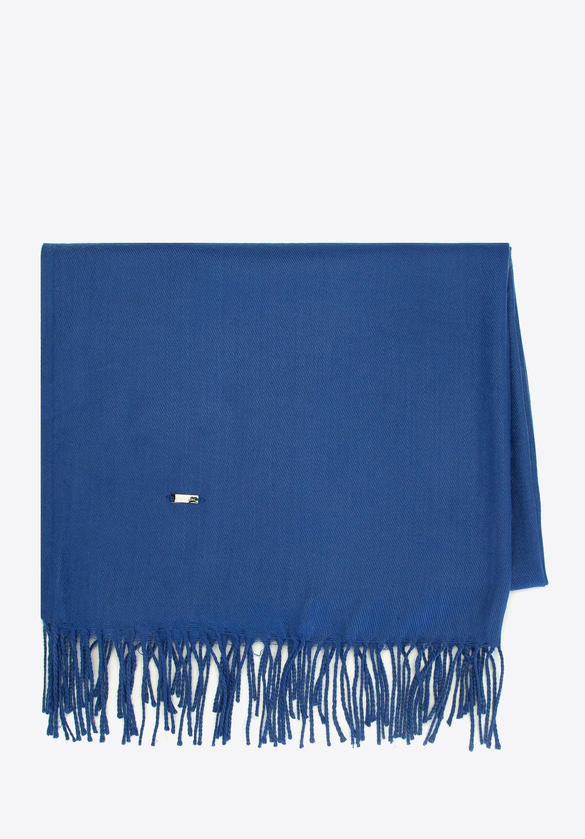 Damenschal mit Fransen, kornblumenblau, 94-7D-X90-7, Bild 1