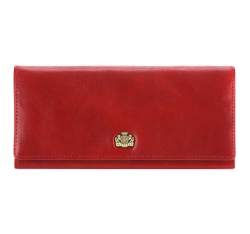 Женский кожаный кошелек с горизонтальным логотипом, красный, 10-1-333-3, Фотография 1