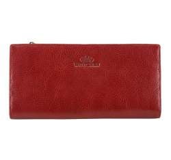 Женский стильный кожаный кошелек на кнопке, красный, 21-1-500-3, Фотография 1