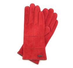 Женские замшевые перчатки с строчкой, красный, 44-6-912-2T-M, Фотография 1