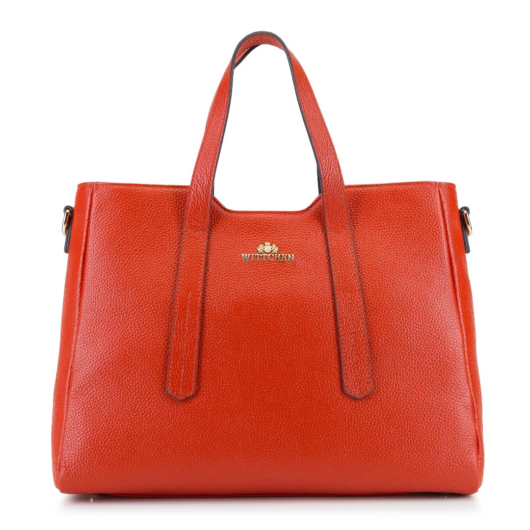 

Классическая кожаная сумка-шоппер, Красный