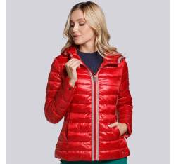Женская стеганая куртка с трехцветным кантом, красный, 93-9N-101-3-M, Фотография 1