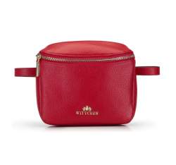 Женская прямоугольная кожаная сумка на пояс, красный, 92-4E-655-3, Фотография 1