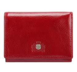 Женский кожаный кошелек на кнопке, красный, 22-1-070-3, Фотография 1
