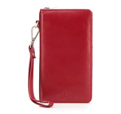 Женский кожаный кошелек с карманом для телефона, красный, 26-2-444-3, Фотография 1