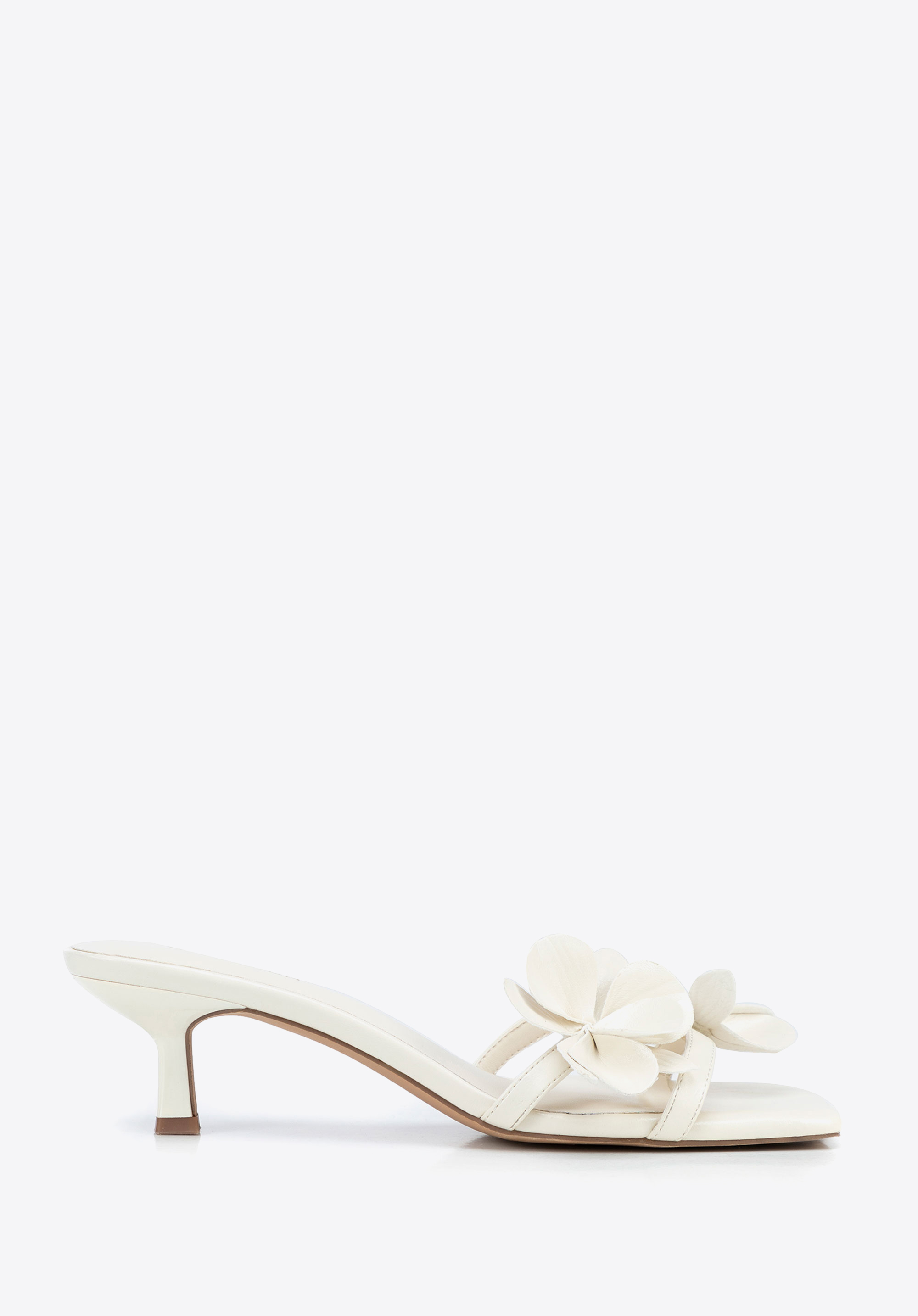 Elegáns törpesarkú papucs, krém, 100-DP-600-0-41, Fénykép 1