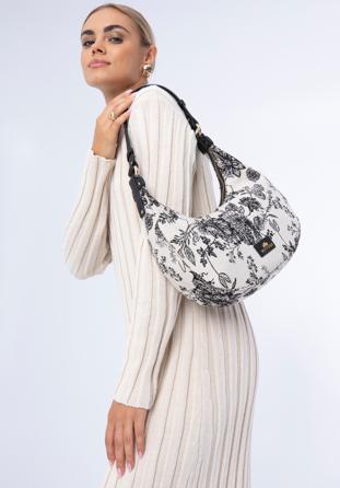 Női mintás bagett táska, krém-fekete, 97-4E-501-X1, Fénykép 1