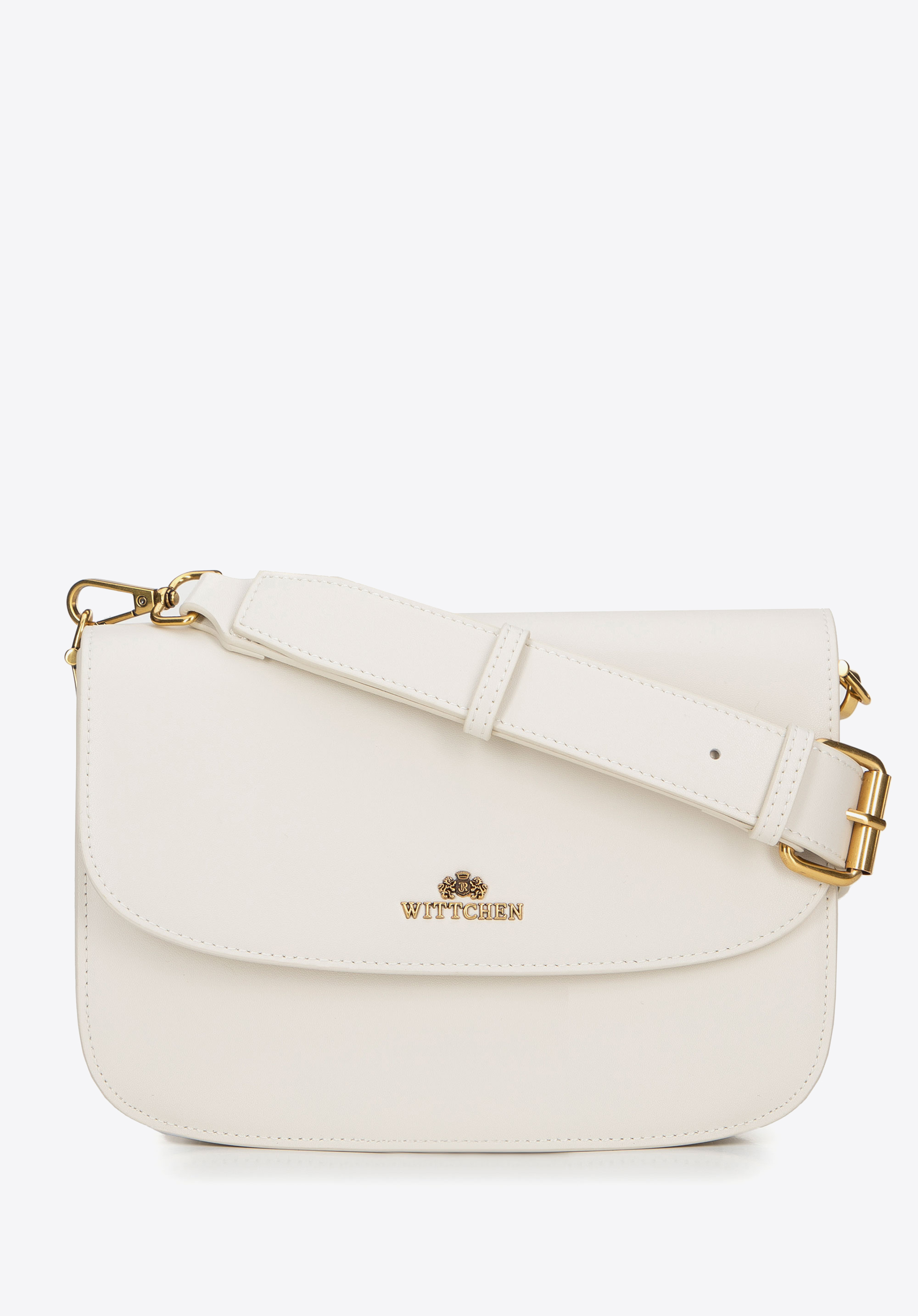 Kisméretű bőr crossbody táska, krém, 100-4E-215-0, Fénykép 1