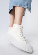 Klasszikus női platform tornacipő, krém, 97-DP-800-11-37, Fénykép 15