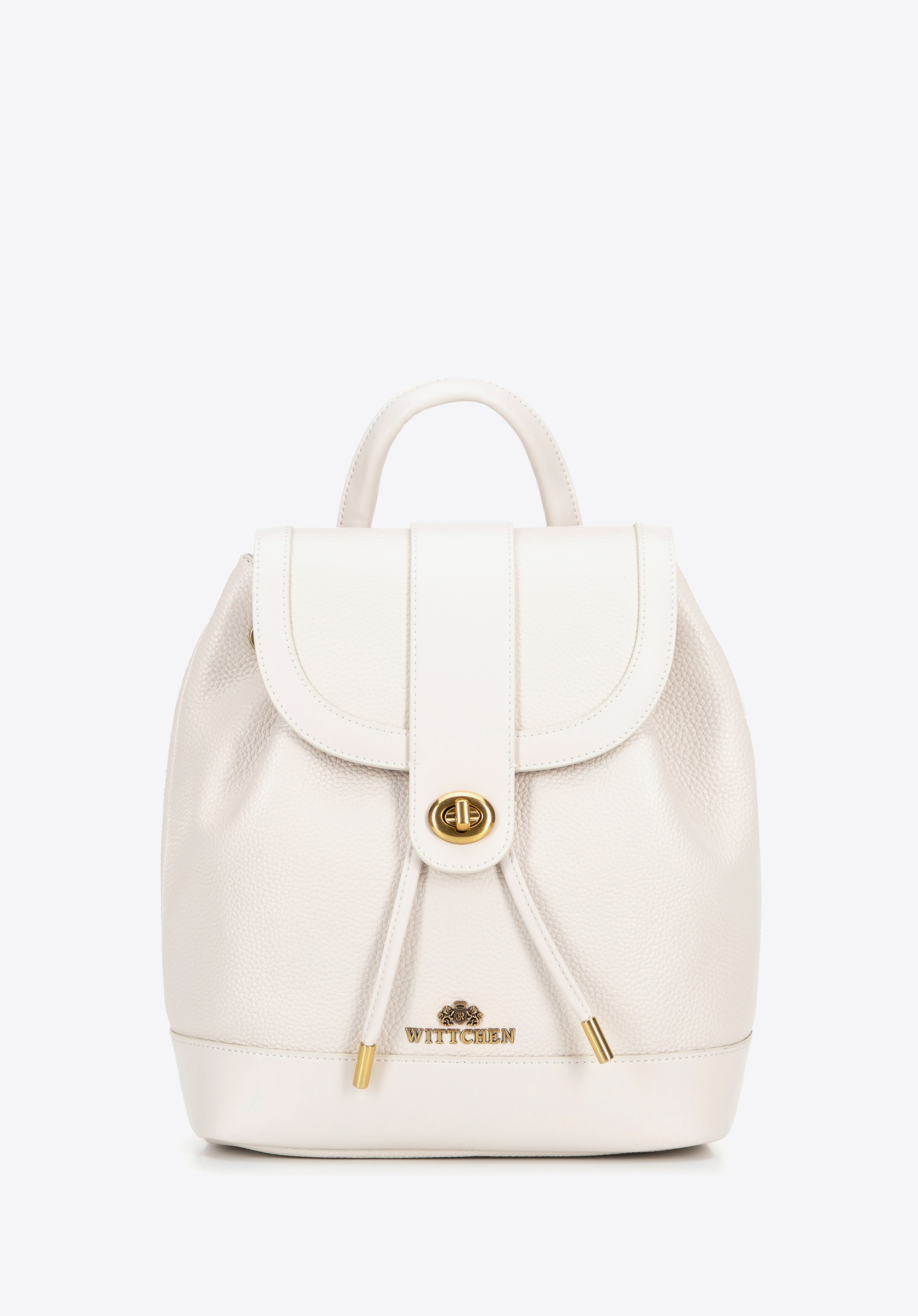 Női bőr hátizsák húzózsinórral, krém, 100-4E-224-0, Fénykép 1