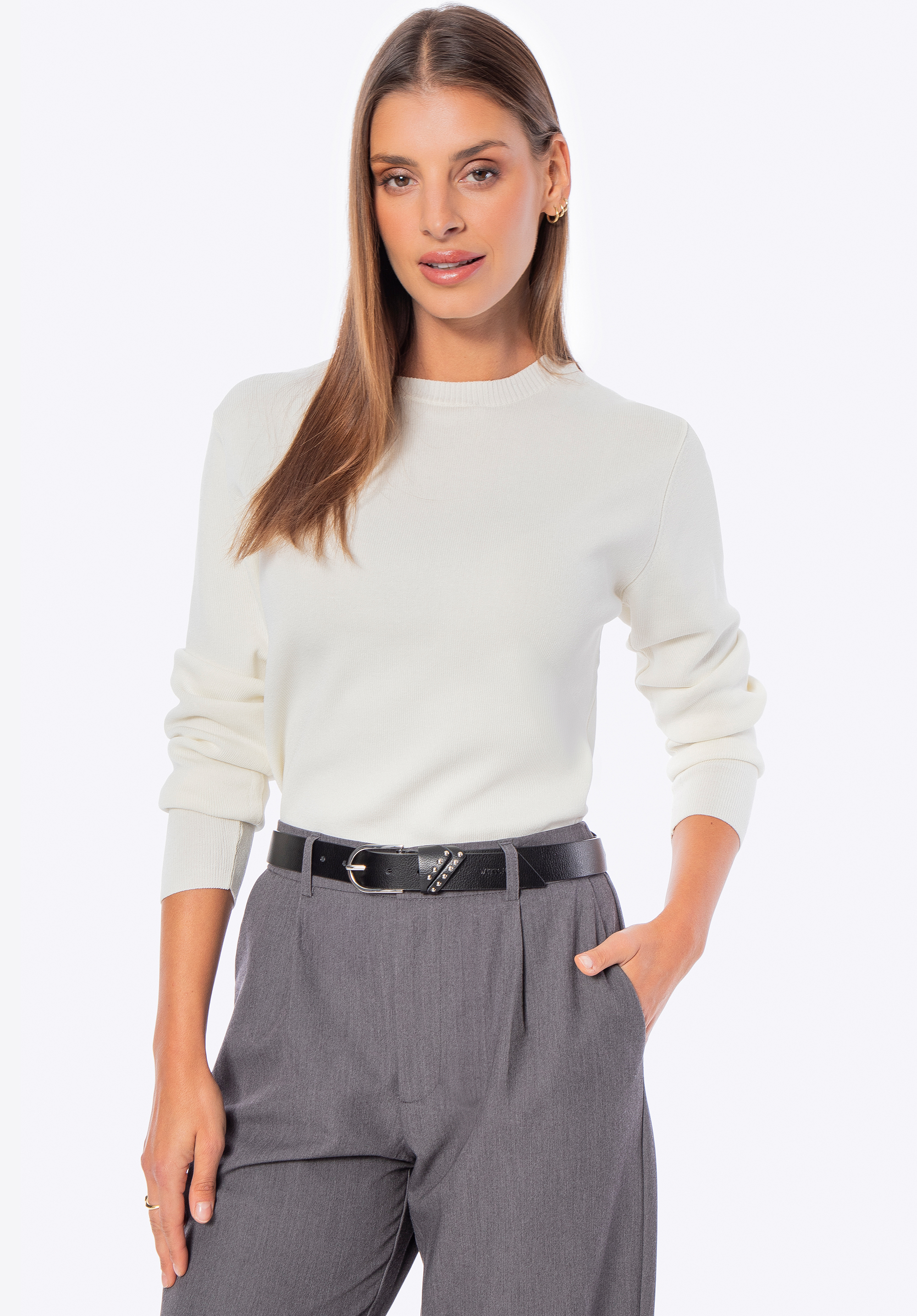 Női viszkóz és nejlon keverék pulóver