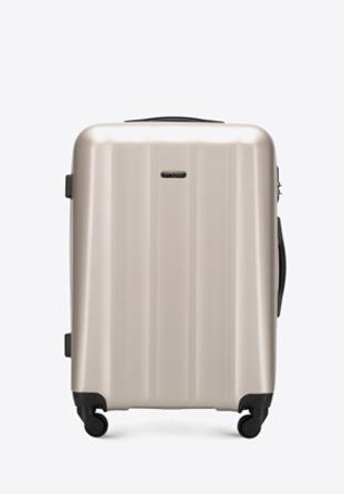 Polikarbonát közepes méretű bőrönd, krém, 56-3P-112-86, Fénykép 1