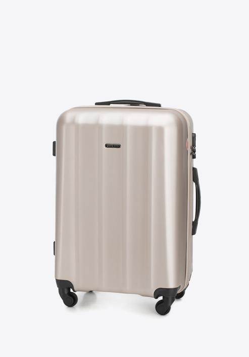 Polikarbonát közepes méretű bőrönd, krém, 56-3P-112-35, Fénykép 4