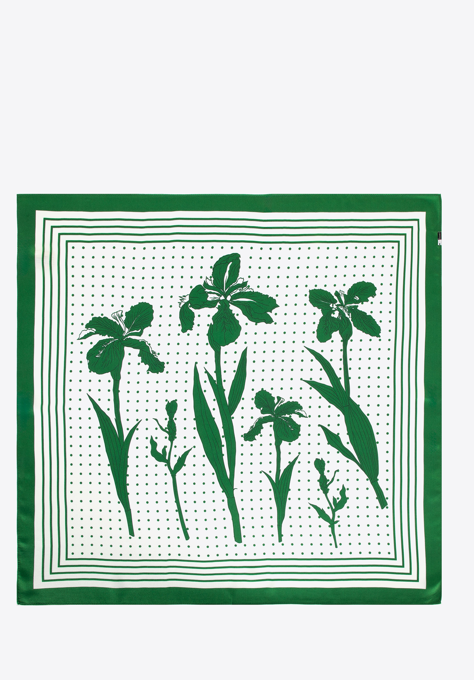 Női selyem mintás kendő, krém-zöld, 100-7D-S01-X14, Fénykép 1