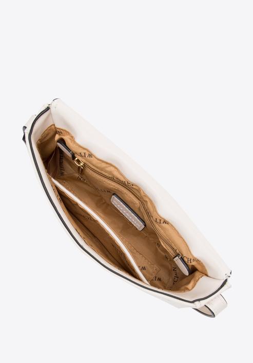 Dámská kabelka s ozdobnou přezkou na klopě, krémová, 97-4Y-761-P, Obrázek 4