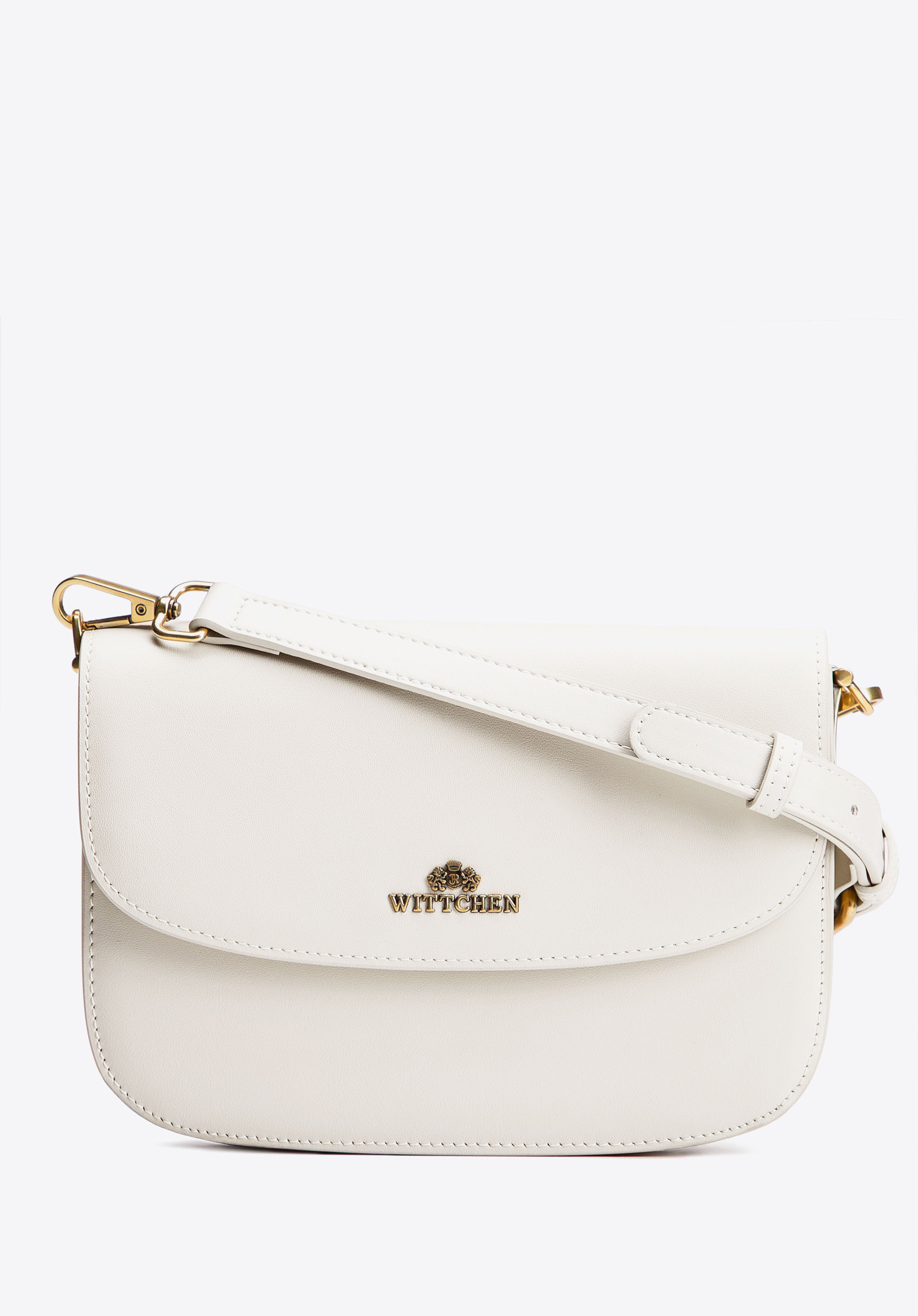 Dámská kožená crossbody kabelka, krémová, 100-4E-214-P, Obrázek 1