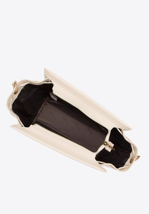 Dámská kožená kabelka s popruhy, krémová, 98-4E-208-1, Obrázek 3