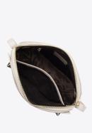 Dámská lichoběžníková kožená kabelka s monogramem, krémová, 98-4E-603-0, Obrázek 3