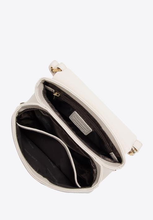 Dámská malá dvoukomorová kožená kabelka, krémová, 98-4E-621-1, Obrázek 3