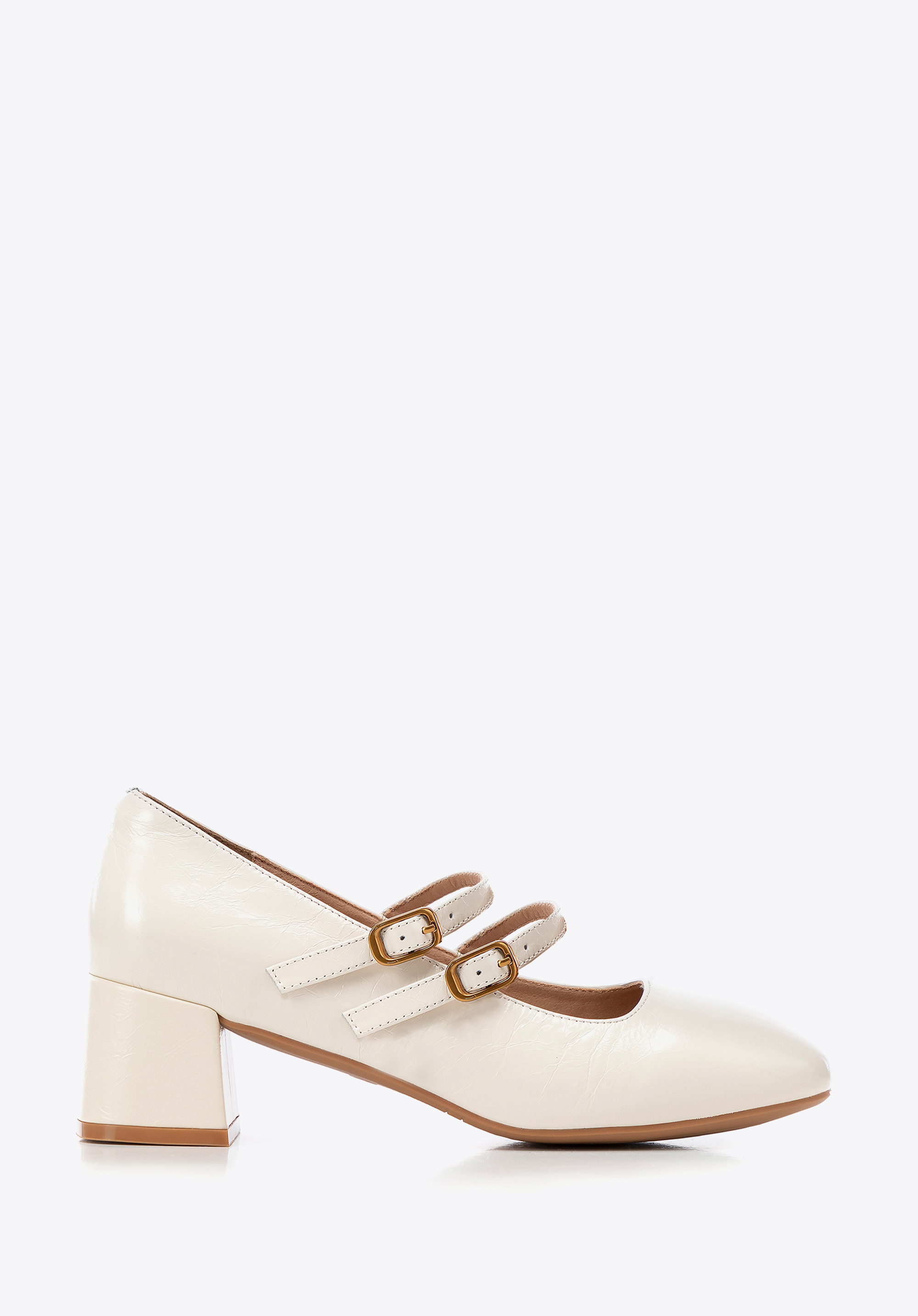 Dámske topánky Mary Jane s nastaviteľnými ramienkami, krémová, 100-D-953-9-38, Obrázok 1