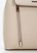 Dámský batoh z ekologické kůže s vertikálními kapsami, krémová, 97-4Y-531-Z, Obrázek 4