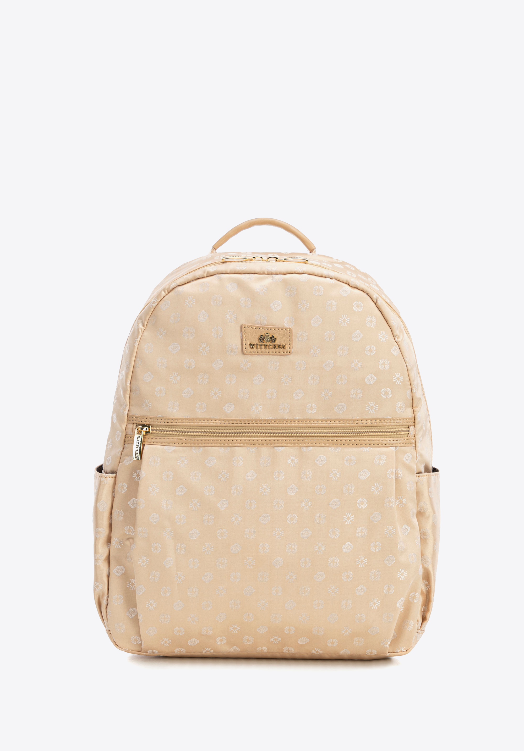 Dámský elegantní batoh s monogramem, krémová, 98-4E-900-0, Obrázek 1
